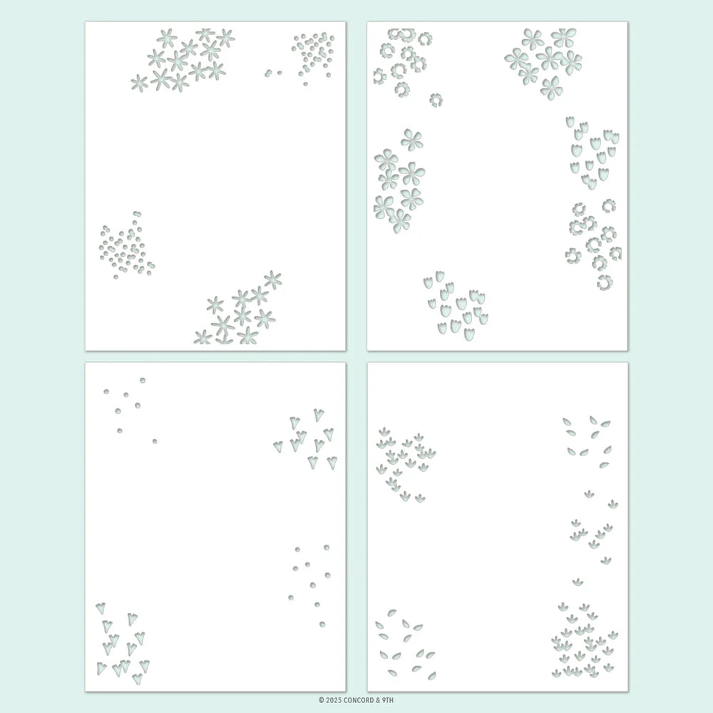 Around the Garden Stencil Pack (4 qty; 4.75 x 6)