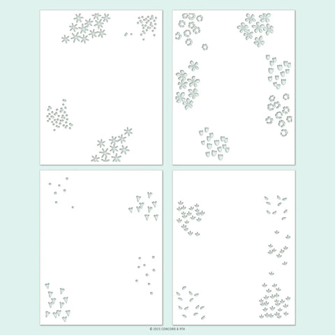 Around the Garden Stencil Pack (4 qty; 4.75 x 6)