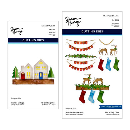 Mantle Village and Decorations Etched Dies Bundle from the Timeless Tr ...