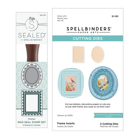2 Pack Frames Wax Seal Stamps & Dies Bundle from the Holiday Magic Collection