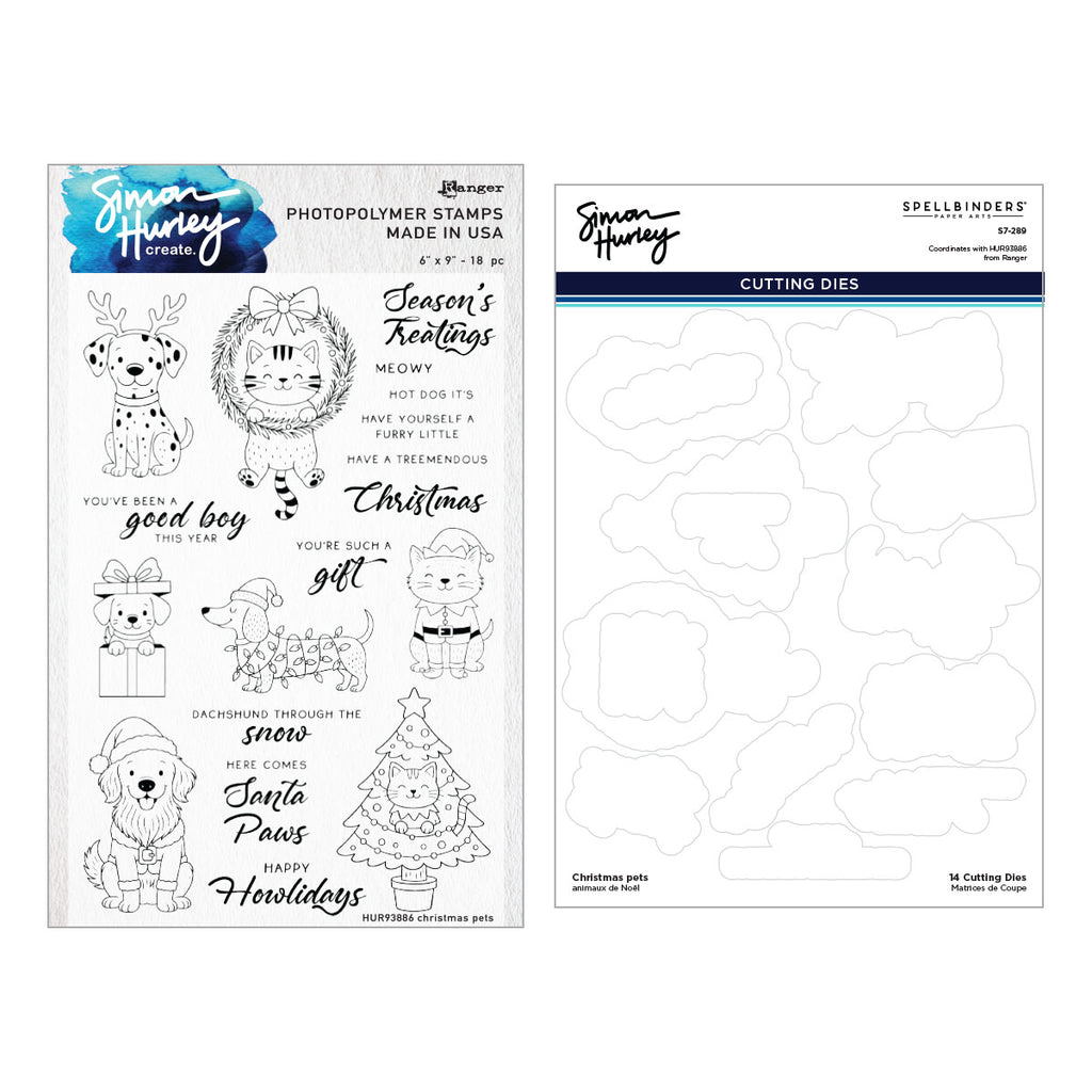 Christmas Pets Stamp & Die Bundle by Simon Hurley