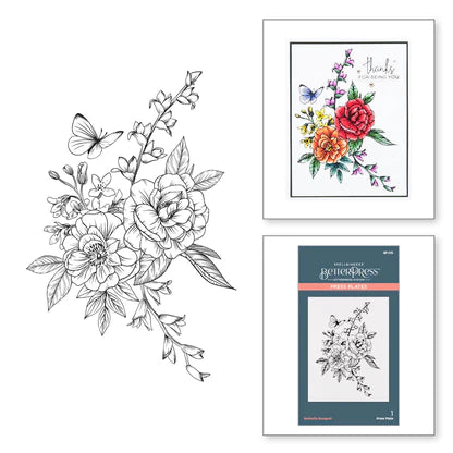 Plaque de presse pour bouquet de papillons de la collection BetterPress