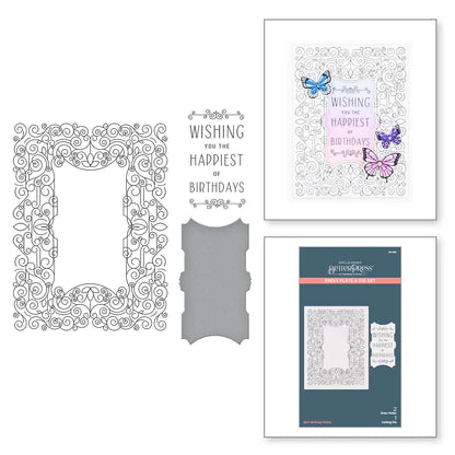 Swirl Birthday Frame Press Plate & Die Set from the BetterPress Collection