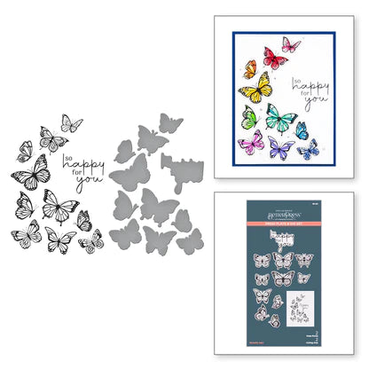 Ensemble de plaques de presse et matrices Butterfly Swirl de la collection BetterPress
