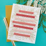 Merry & Bright Sentiment Strips Press Plate & Die Set from the More BetterPress Christmas Collection