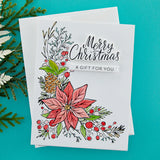 Merry & Bright Sentiment Strips Press Plate & Die Set from the More BetterPress Christmas Collection