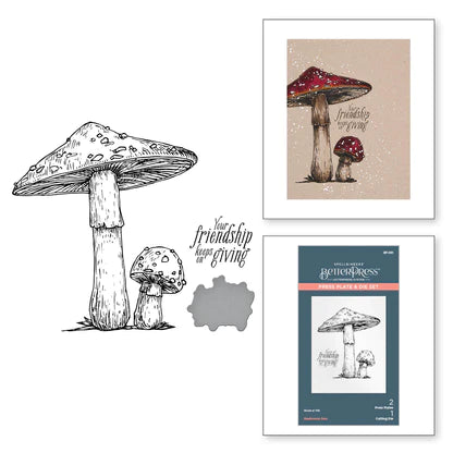 Mushroom Duo Press Plate & Die Set from the BetterPress Autumn Collection