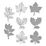 Ensemble de plaques de presse et matrices de feuilles d'automne de la collection d'automne BetterPress