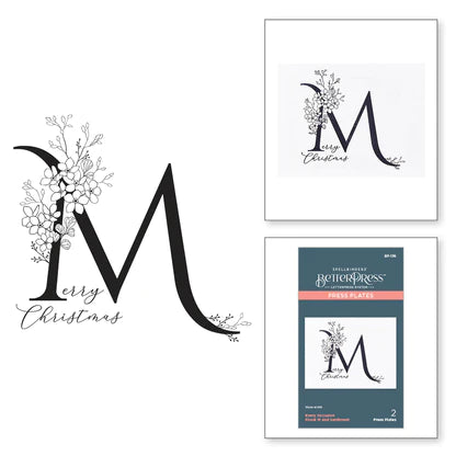 Floral M and Sentiment Press Plate from the Every Occasion Floral Alphabet Collection