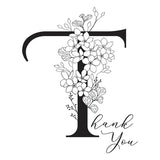 Floral T and Sentiment Press Plate from the Every Occasion Floral Alphabet Collection