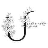 Floral U and Sentiment Press Plate from the Every Occasion Floral Alphabet Collection