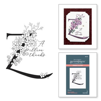Floral Z and Sentiment Press Plate from the Every Occasion Floral Alphabet Collection