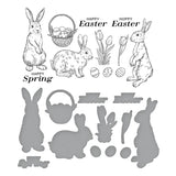 Spring Bunnies Press Plate &amp; Die Set de la collection Spring Sampler par Simon Hurley