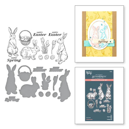 Spring Bunnies Press Plate &amp; Die Set de la collection Spring Sampler par Simon Hurley