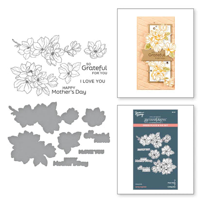 Ensemble de plaques de presse et matrices Spring Magnolias de la collection Spring Sampler par Simon Hurley