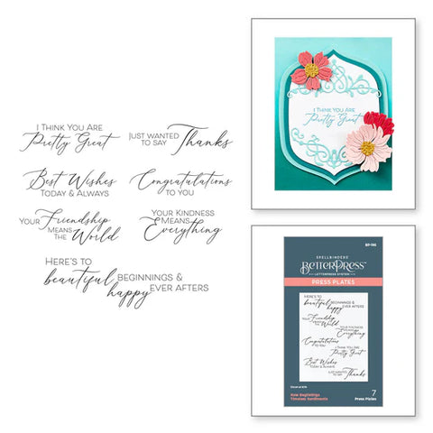 New Beginnings Timeless Sentiments Press Plates from the Timeless Collection