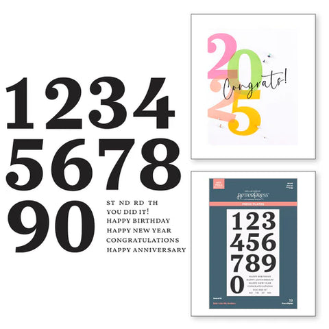 Bold Color Mix Numbers Press Plates from the Color Mix Celebrations Collection