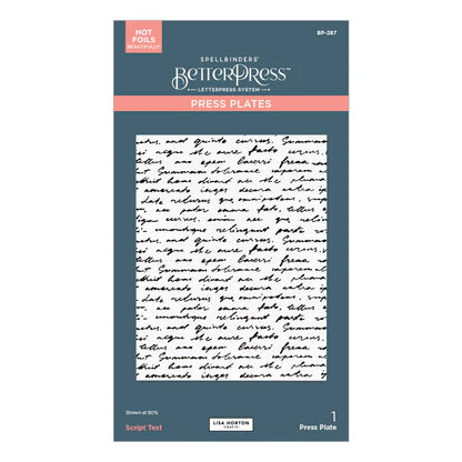 Script Text BetterPress Plate from the Wildflowers Collection by Lisa Horton