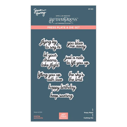 Soaring Sentiments Press Plate & Die Set from the Sky's the Limit Collection by Simon Hurley