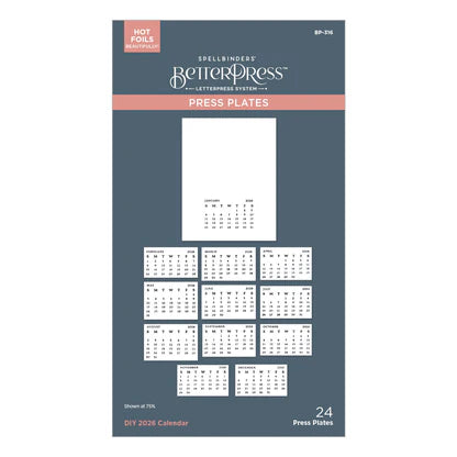 DIY 2026 Calendar BetterPress Plate from the Wonderland Collection