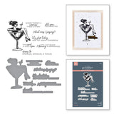 Martini Mood BetterPress Plate & Die Set from the Happier Hour Collection