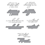 Fountain Wishes Sentiments BetterPress Plate & Die Set from the Happier Hour Collection