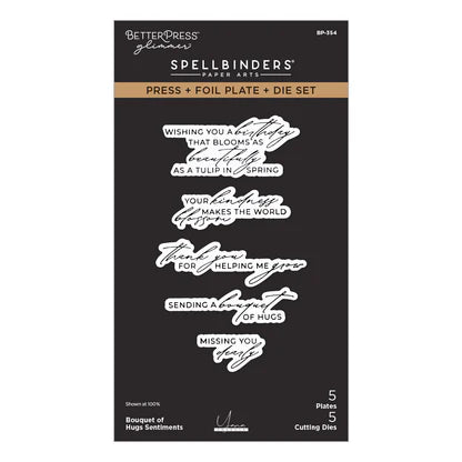 Bouquet of Hugs Sentiments Press + Foil Plate & Die Set by Yana Smakula