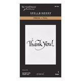 Upright Italic Thank You! Press + Foil Plate by Paul Antonio