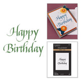 Upright Italic Happy Birthday Press + Foil Plate by Paul Antonio