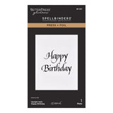 Upright Italic Happy Birthday Press + Foil Plate by Paul Antonio