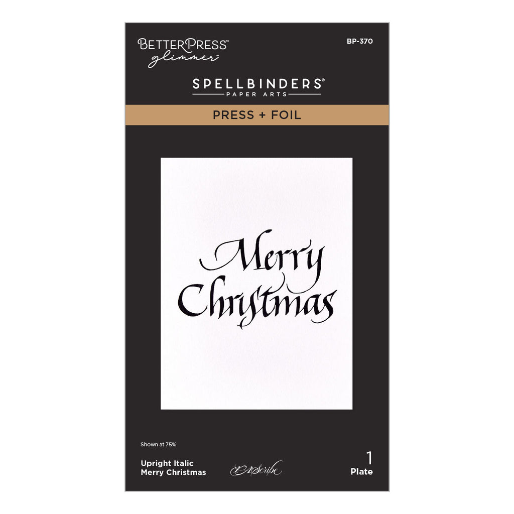 Upright Italic Merry Christmas Press + Foil Plate by Paul Antonio