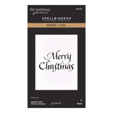 Upright Italic Merry Christmas Press + Foil Plate by Paul Antonio