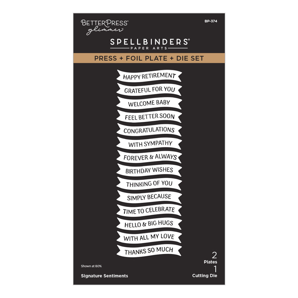 Signature Sentiments Press + Foil Plate & Die Set