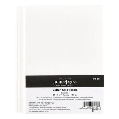 Porcelain BetterPress A7 Cotton Card Panels  - 25 Pack