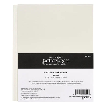 Pebble BetterPress – Feuilles de coton 8 1/2 x 11 po, paquet de 25