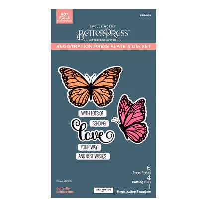 Butterfly Silhouettes Registration Press Plate & Die Set from the Wildflowers Collection by Lisa Horton