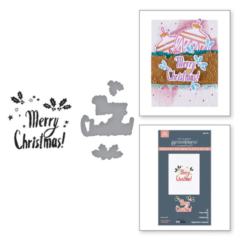 Starry Merry Christmas Registration Press Plate & Die Set from the Starry Holiday Collection by Dina Wakley