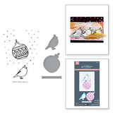 Merry, Merry, Merry Bird Registration Press Plate & Die Set from the Starry Holiday Collection by Dina Wakley