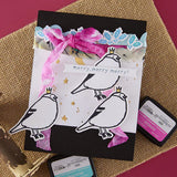 Merry, Merry, Merry Bird Registration Press Plate & Die Set from the Starry Holiday Collection by Dina Wakley