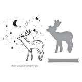 Cheer and Good Tidings Deer Registration Press Plate & Die Set from the Starry Holiday Collection by Dina Wakley