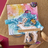 Cheer and Good Tidings Deer Registration Press Plate & Die Set from the Starry Holiday Collection by Dina Wakley