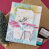 Cheer and Good Tidings Deer Registration Press Plate & Die Set from the Starry Holiday Collection by Dina Wakley