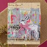 Cheer and Good Tidings Deer Registration Press Plate & Die Set from the Starry Holiday Collection by Dina Wakley