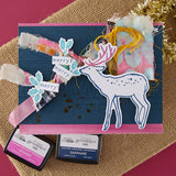 Cheer and Good Tidings Deer Registration Press Plate & Die Set from the Starry Holiday Collection by Dina Wakley