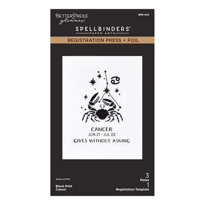 Block Print Cancer Registration Press + Foil Plate