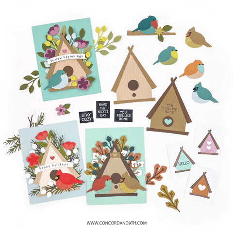 Birdhouse Blossoms Stamp Set (4 x 4)