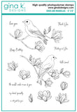Ensemble de matrices d'oiseaux et de magnolias