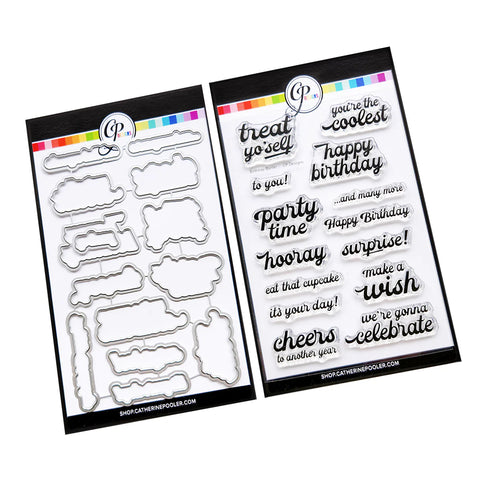 Birthday Banter Sentiments Stamp and Die Bundle