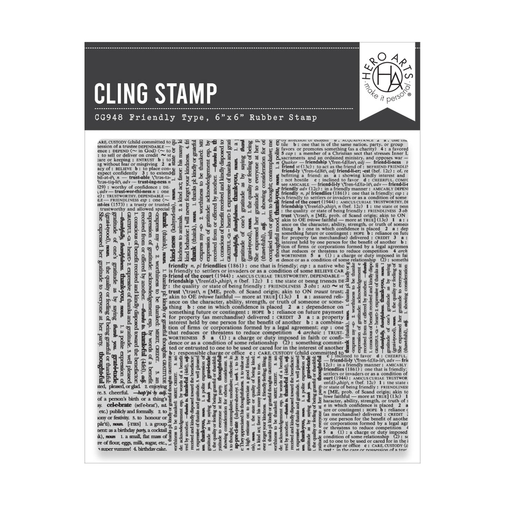 Hero Arts Friendly Type Cling Stamp