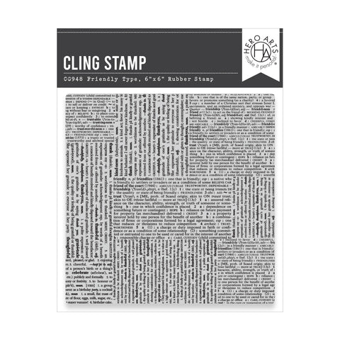 Hero Arts Friendly Type Cling Stamp